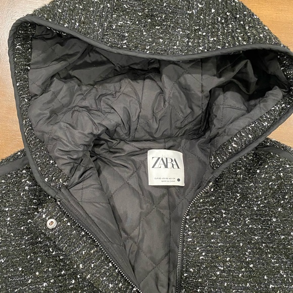 Zara Glitzer Oversized Jacket Black Size XS - Picture 10 of 12